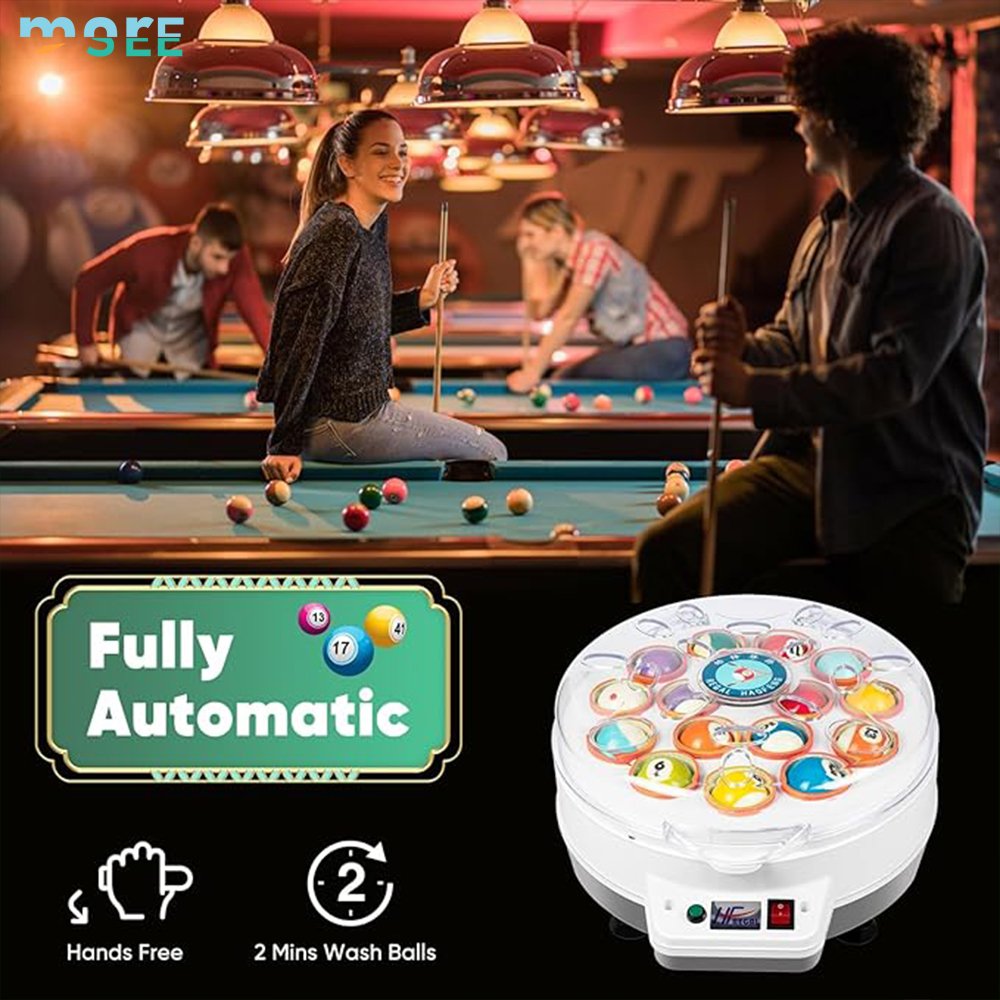 SeeMore Selection Electronic Automatic 16 Billiard Ball Cleaner Machine Pool Balls Clean Washing Machine