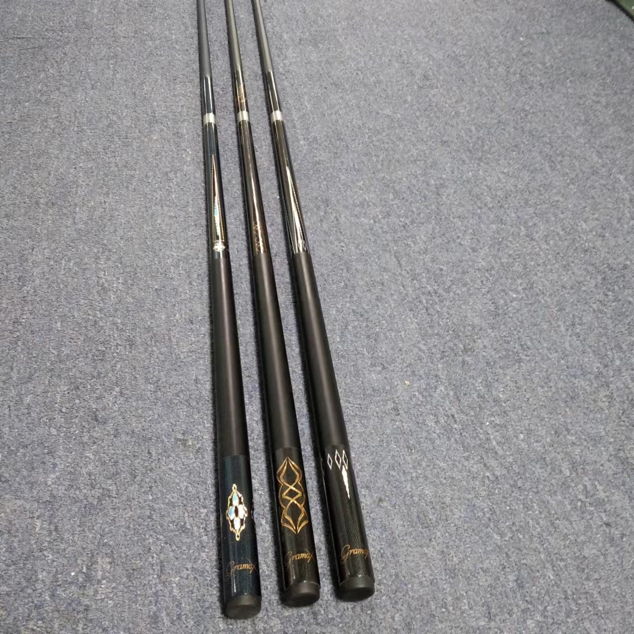 Billiard 2 Pieces Carbon Fiber Pool Cue Sticks WIth 13MM Tips For Sale