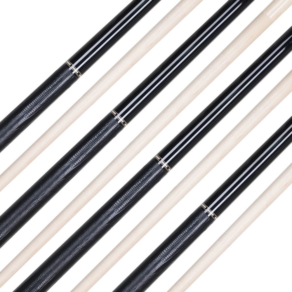 Xmlinco Handmade Billiard Sticker pool Cue Ebony Wood Lizard Leather Warp 12.5mm Tip Size Hard Maple Shaft 58 Inches