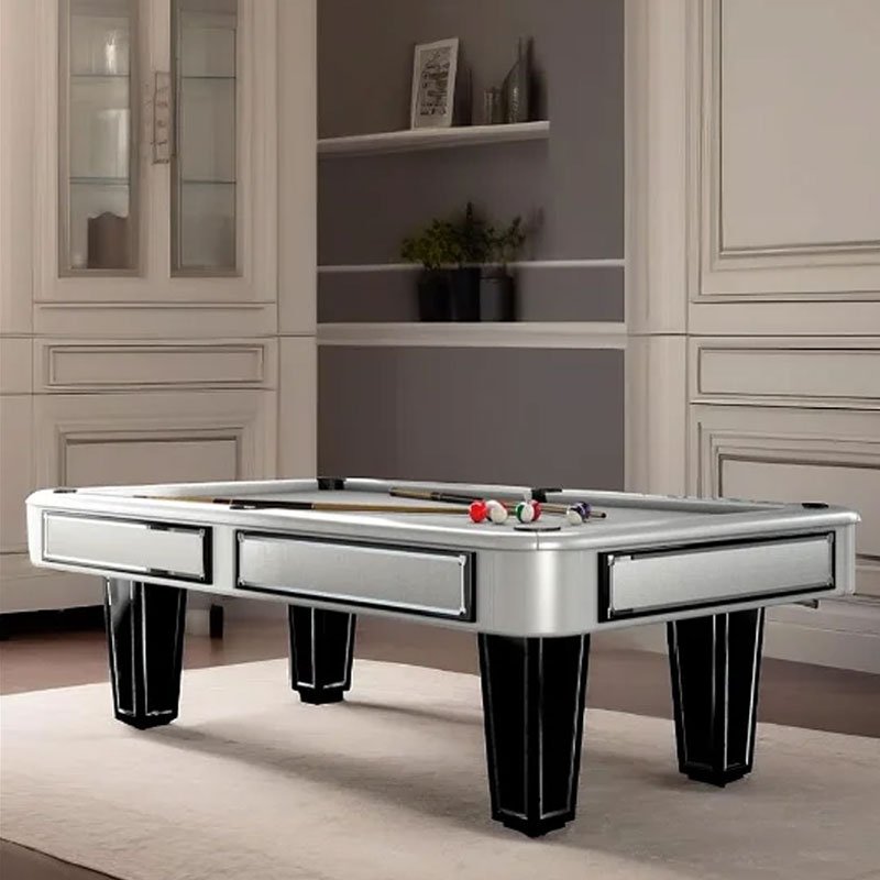 Modern pool table with leather pockets and stable legs, solid wood pool table for sale at 7 feet/8 feet/9 feet