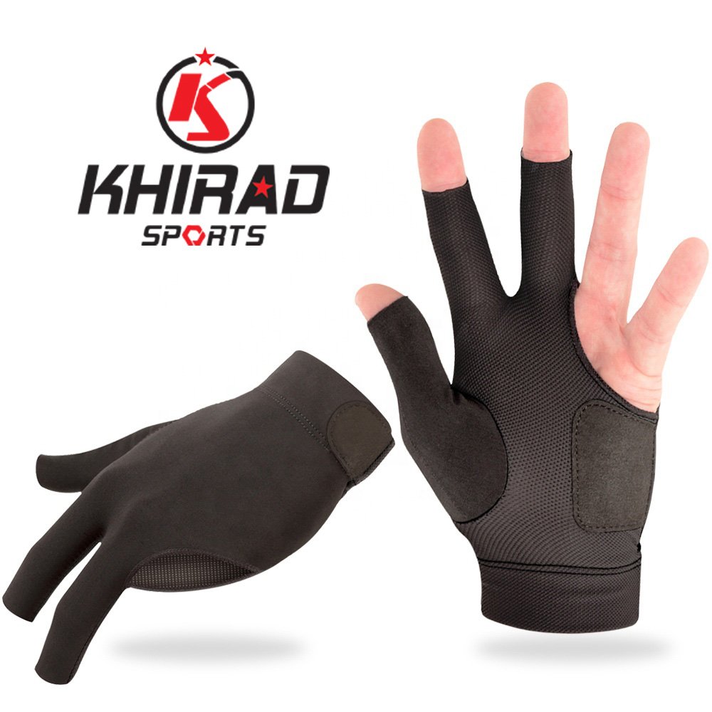 Wholesale Custom 3 Finger Snooker Gloves Made in Pakistan Billiard Gloves Accept OEM Customized Customs Logo Triangle 50 Pair PK