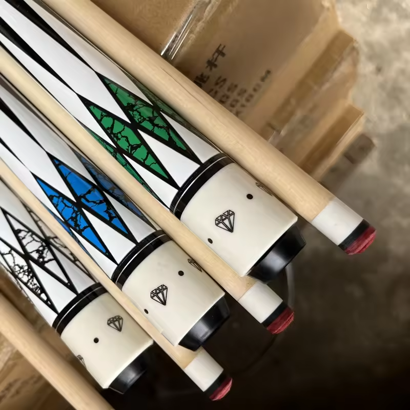 Premium Diamond Design Maple Wood 9 Ball Pool Cue Billiard Sticks Billiard Cue Stick With 13mm Tip For Sale