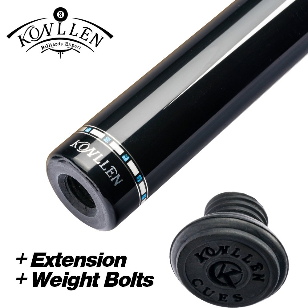 KONLLEN high-grade carbon fiber carom billiard cue 142 cm stainless steel 8-tooth interface tight and stable