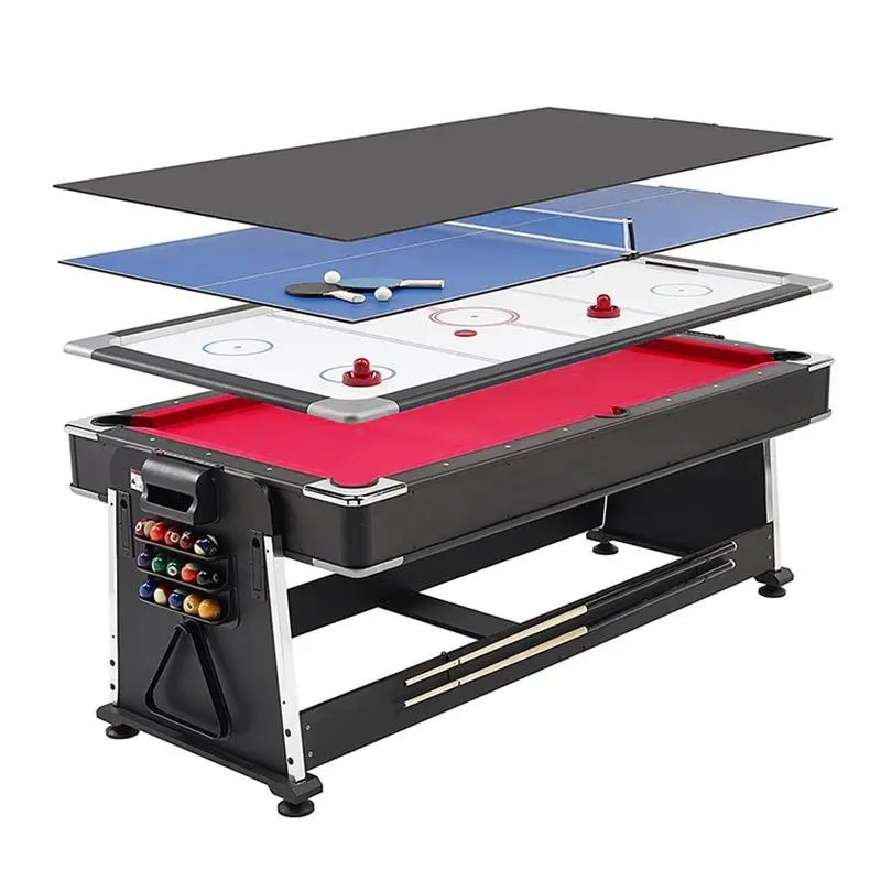 Wholesale 7ft snooker & billiard hot-selling billiard pool table air hockey ping-pong functions 4 in 1 multi game table