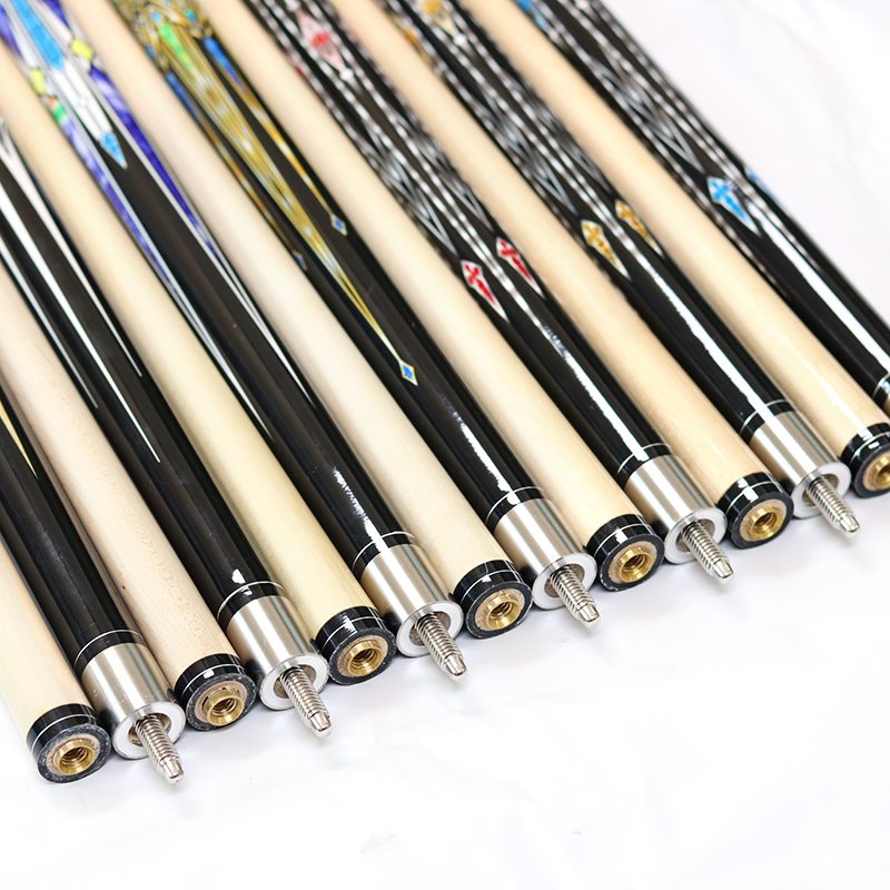 xikuno hot selling hybrid model 58 inch billiard maple pool cue with 13mm cue for sale