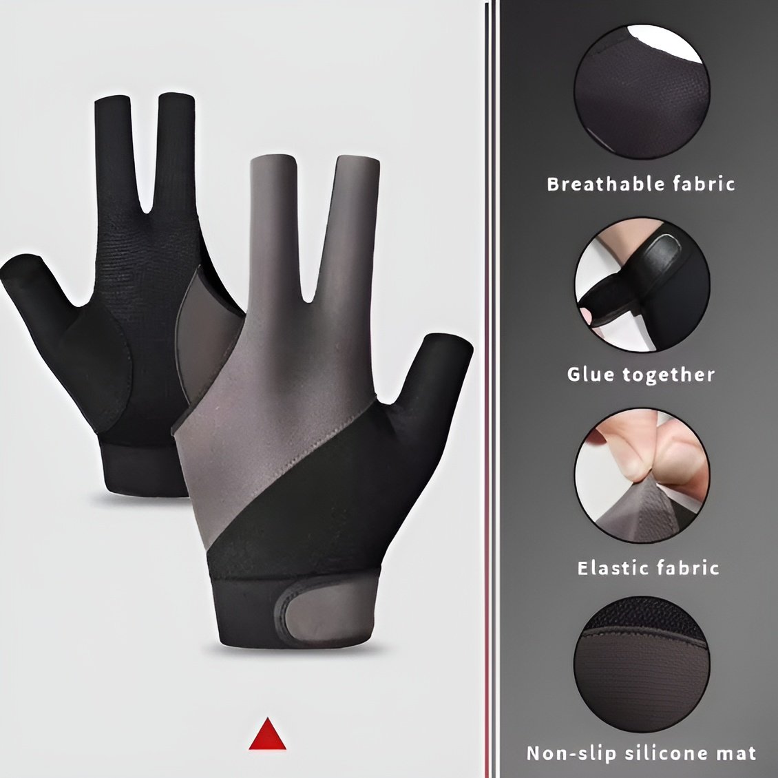 High Quality Customizable Three-Finger Billiard Gloves for Left Right Hand Breathable Snooker Gear for Sports Gym Outdoor Use