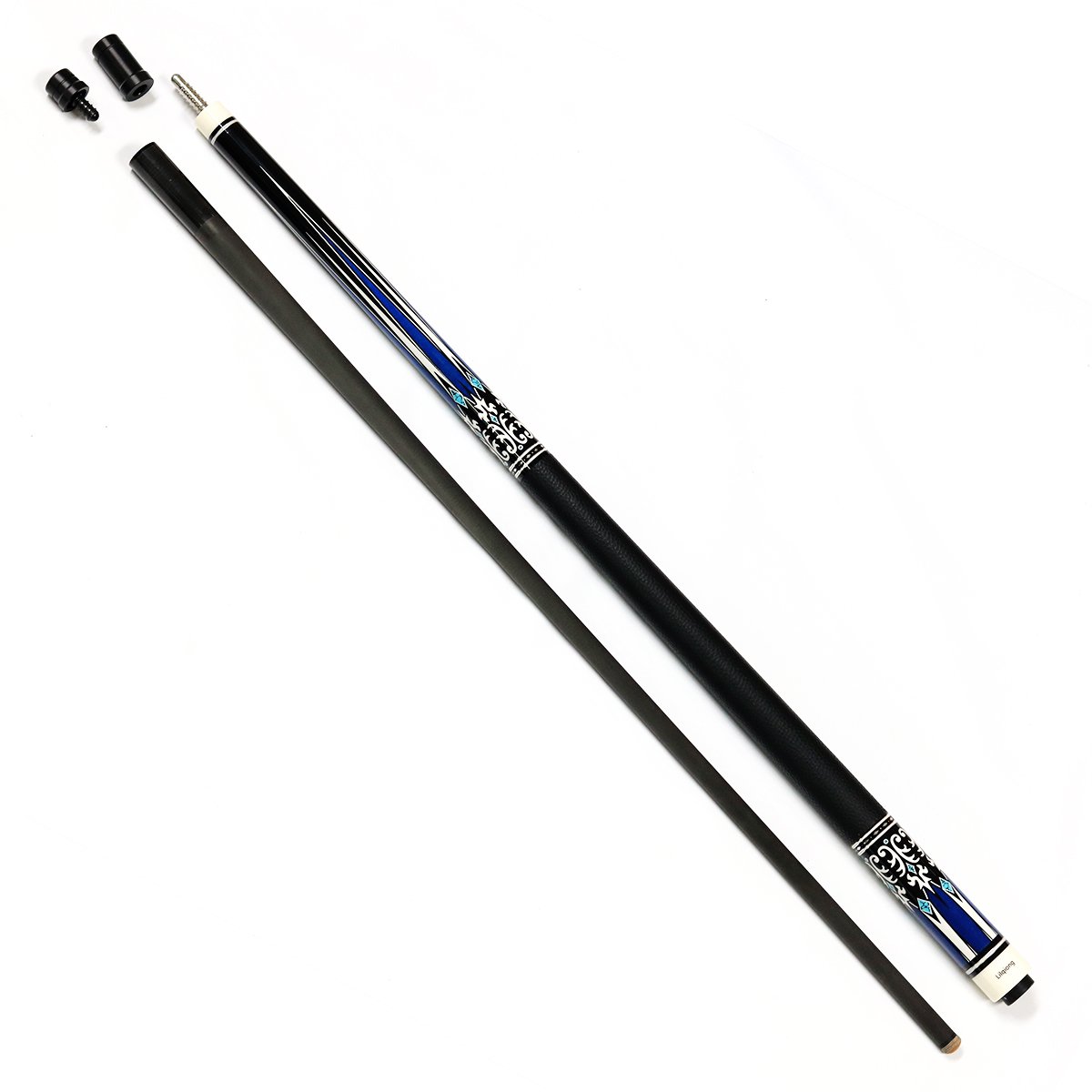 Economical High Quality Handmade 1/2-pc Carbon Fiber Forearm Leather Hand Grip Pool Billiard Cue 147cm/58nch with 12.5mm Tips