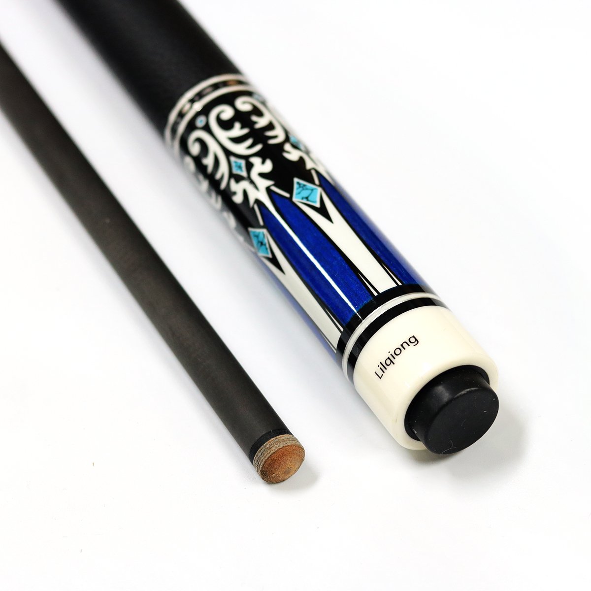 Economical High Quality Handmade 1/2-pc Carbon Fiber Forearm Leather Hand Grip Pool Billiard Cue 147cm/58nch with 12.5mm Tips