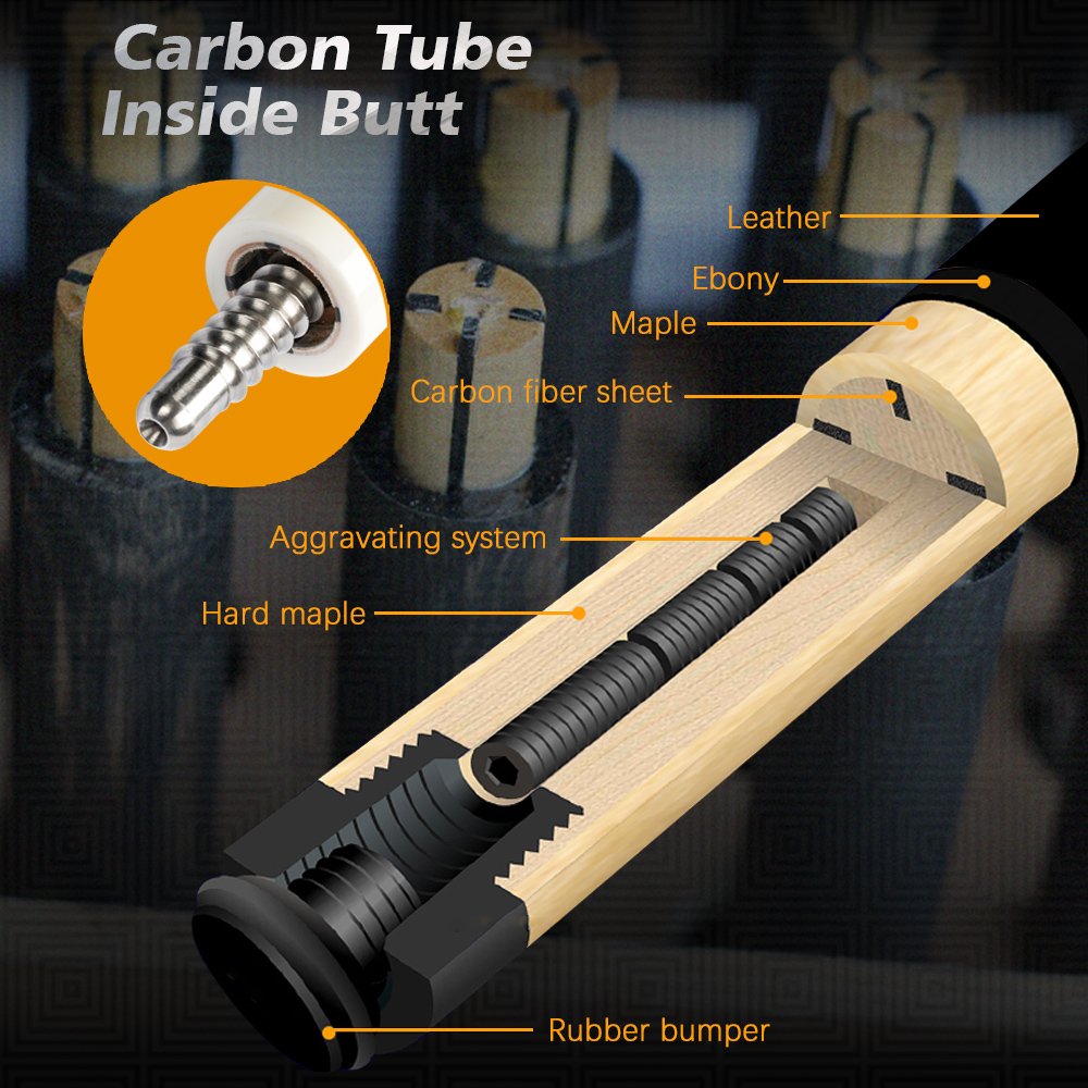 KONLLEN advanced black technology carbon fiber cue 12.5mm nine-ball private cue