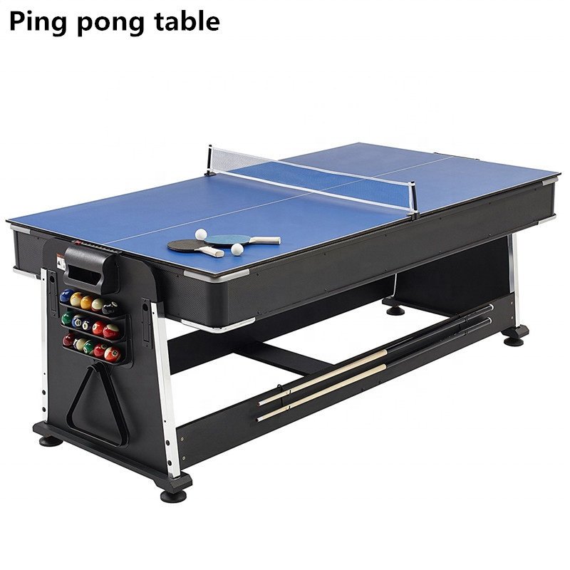 Multi Game Snooker Billiard Tables Pool Factory Price Rotatable 4 in 1 Combo Pool Table Tennis