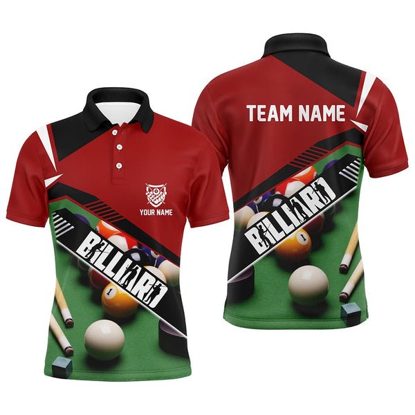 High quality Factory Wholesale 3d Sublimation Printing Custom Pool Team Men Jerseys Professional Billiards Polo Shirt