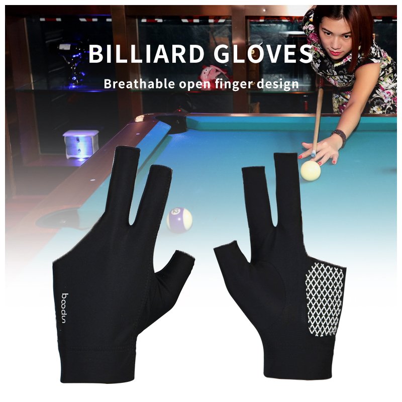 HBG 1076 hot selling elastic breathable snooker gloves with discounted prices and fast delivery billiards gloves