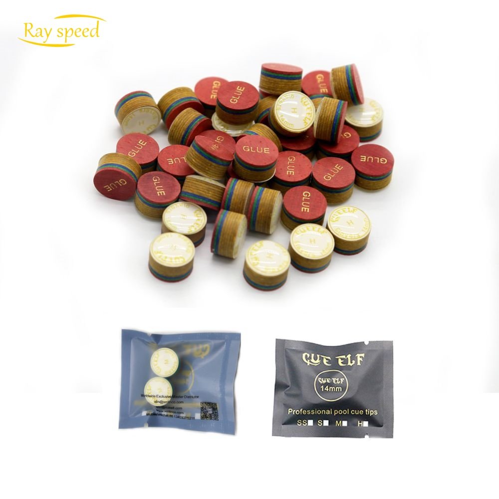 Rayspeed Hot Sale 9 Layers 14mm High Quality Colorful Leather Pool Billiard Snooker Cue Accessories Tips