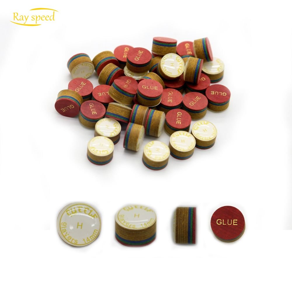Rayspeed Hot Sale 9 Layers 14mm High Quality Colorful Leather Pool Billiard Snooker Cue Accessories Tips
