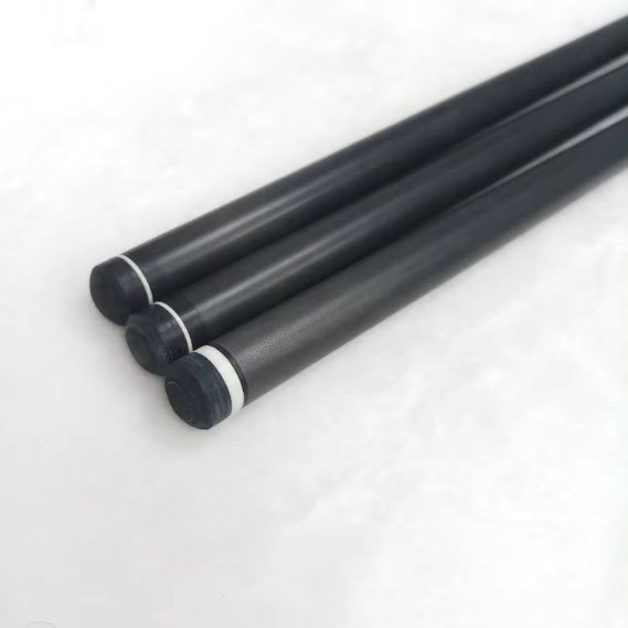 TQG-65High Quality Black Carbon Fibre Pool Cue Stick in 11.75mm/12mm/12.4mm/12.9mm Tips Stainless Steel Joint for Snooker