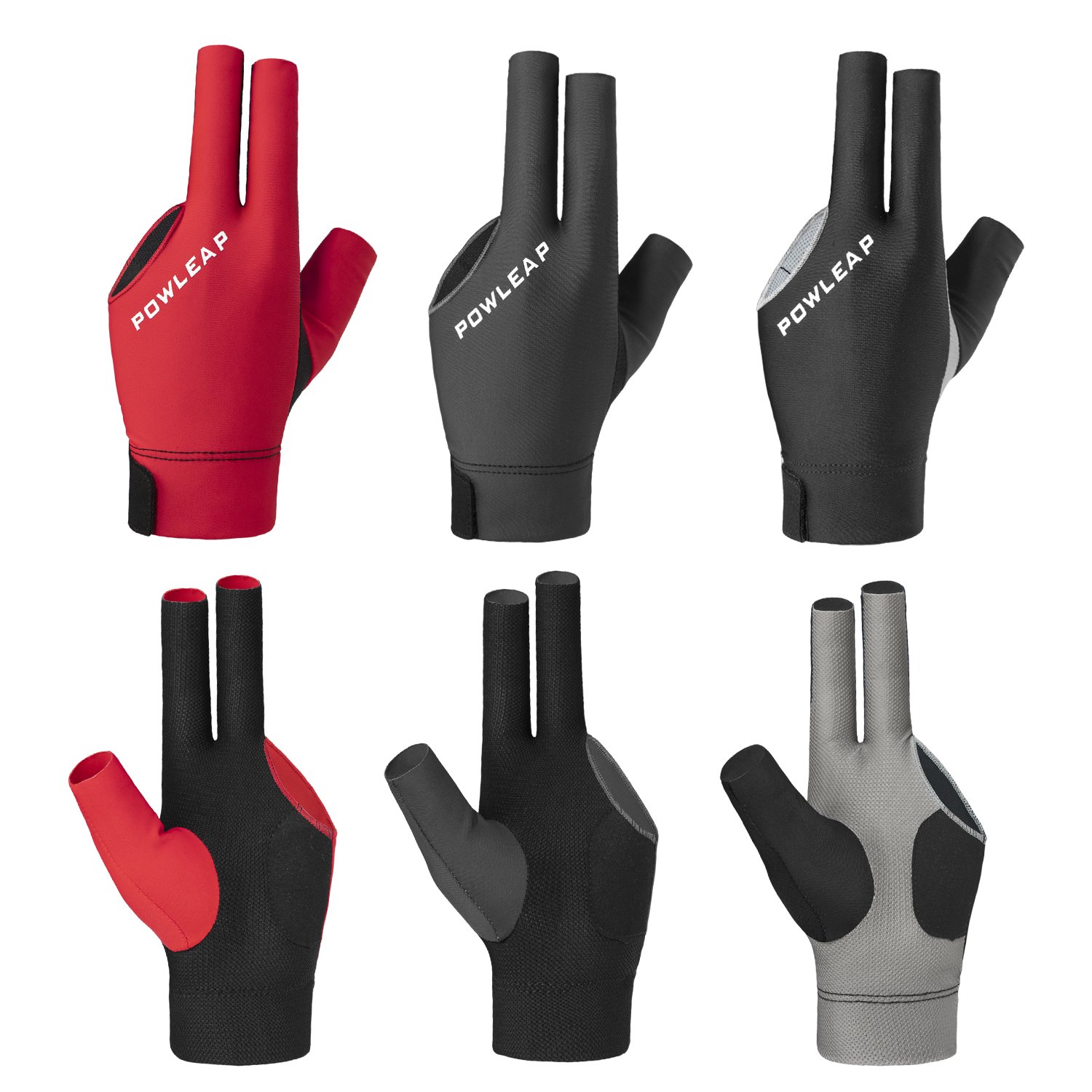 Elasticity Mesh Vented Anti-Wrinkle Three Finger Billiards Gloves Snooker Pool Cue Billiard Accessories
