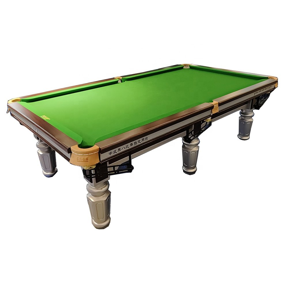 Bojue manufacturer direct sale Chinese black 8 ball style pool table 9ft billiard 10ft customized size X7 Silver Leg