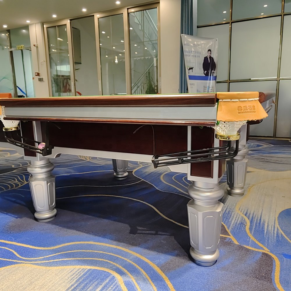 Bojue manufacturer direct sale Chinese black 8 ball style pool table 9ft billiard 10ft customized size X7 Silver Leg