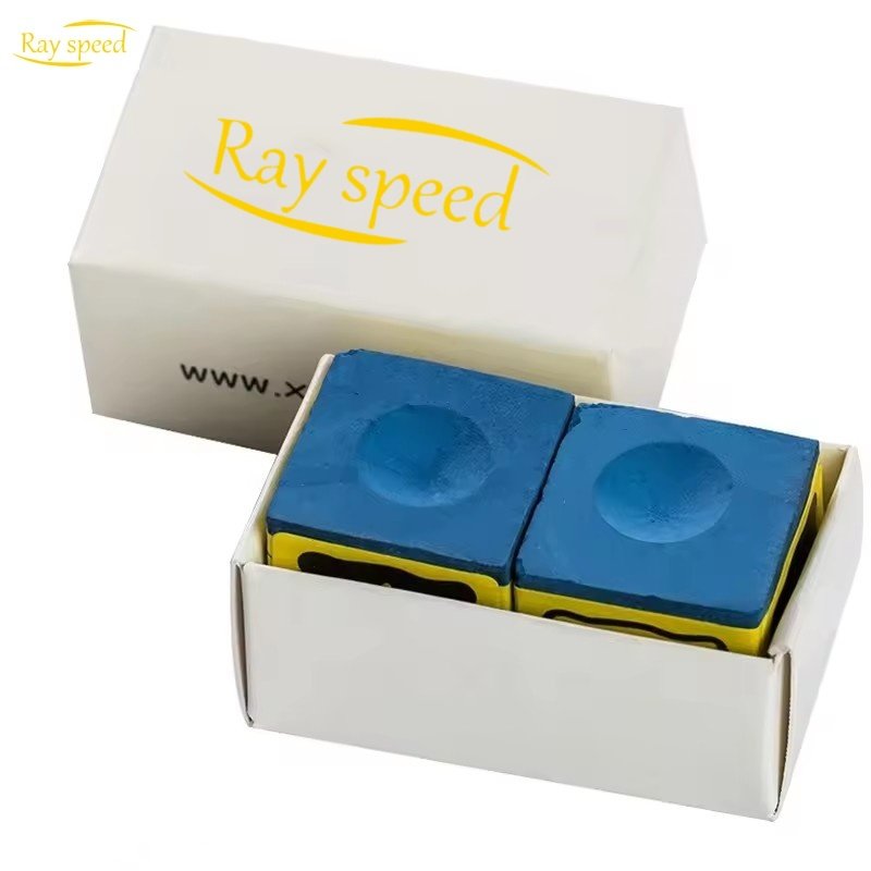 Rayspeed Hot Selling Factory Direct Cheap Pool Chalk Billiard Accessory 2pcs a Box Colorful Billard Pool Chalks Snooker Chalks
