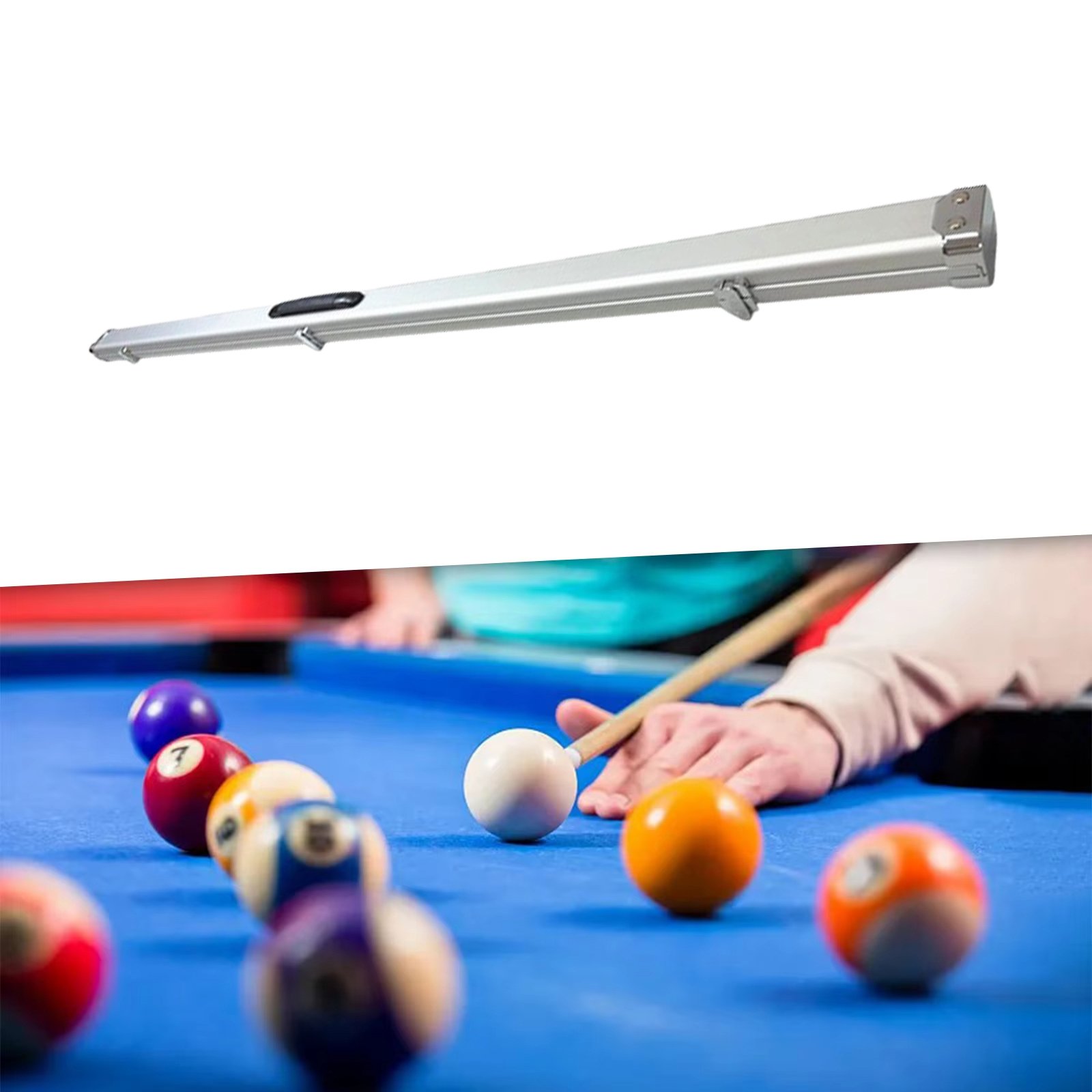 Billiard Cue Case Organizer Hard Tube Billiard Pool Cue Sticks Carrying Case Straight Rod Bag Practical Snooker Cue Box Aluminum