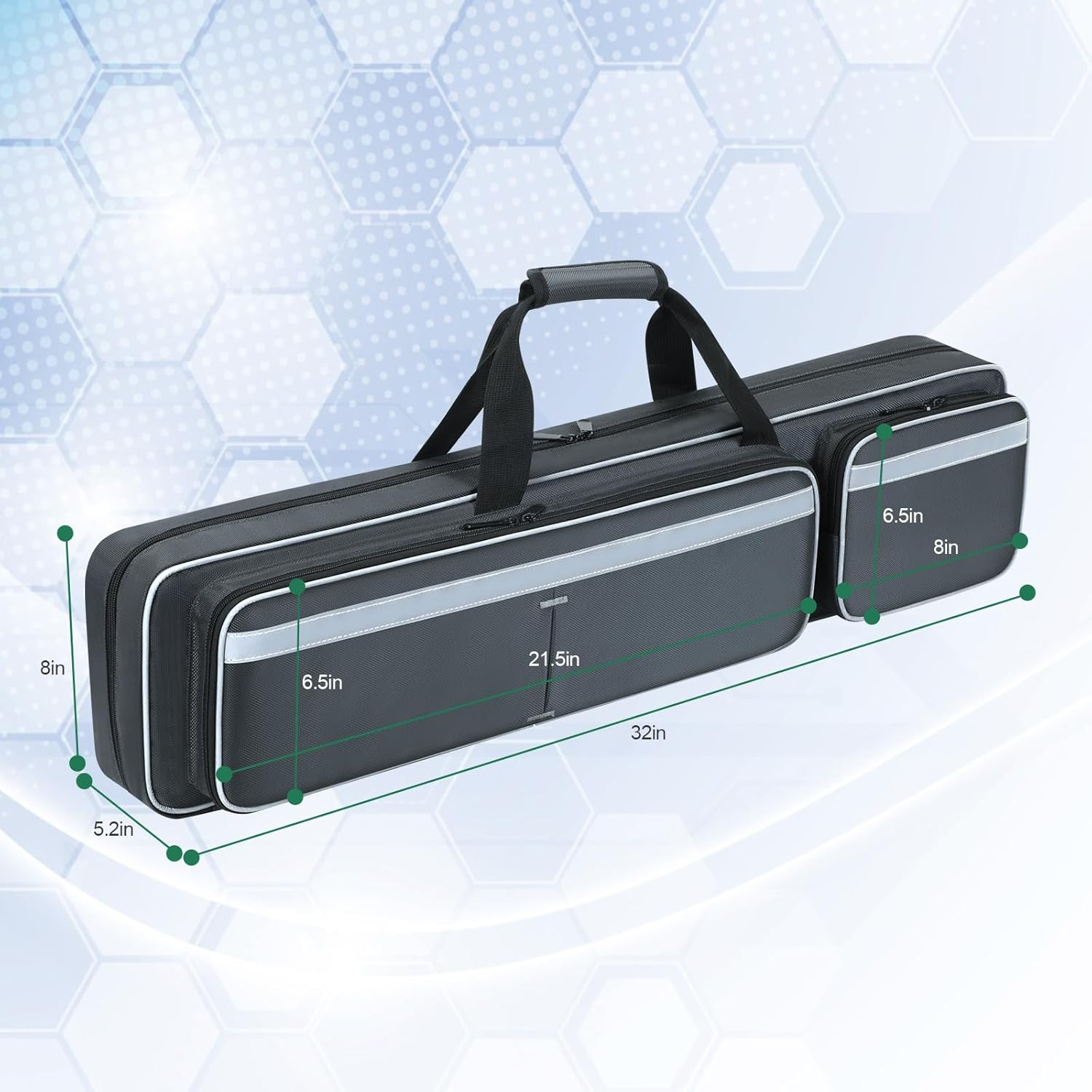 2024 Custom sno Pool Cue Case 4x5 Pool Cue Carrying Case Soft Padded Billiard Stick Bag Black