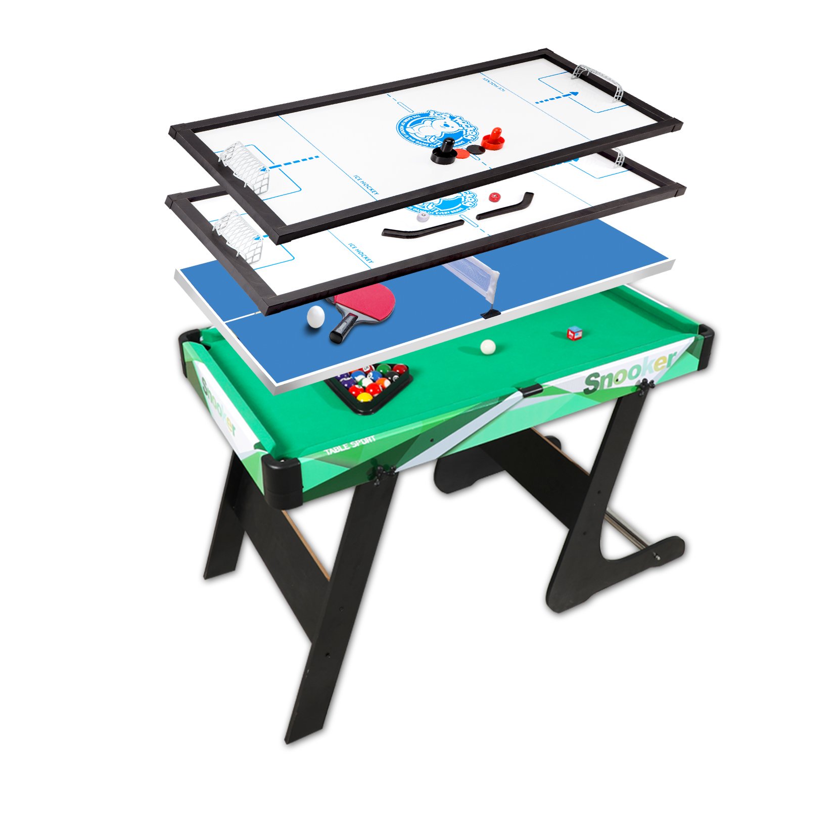 Professional Family Indoor And Outdoor Game 4 in 1 Multifunction Snooker Billiard Tables Air Hockey Table Tennis