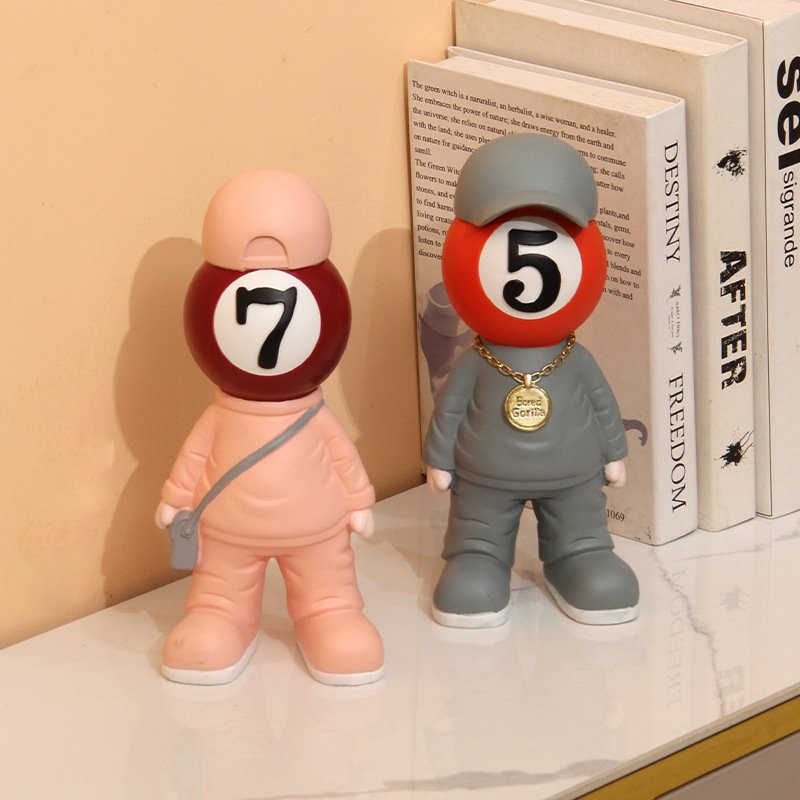 wholesale room Decor modern Sculptures Creative Table Ornaments snooker gift Black Eight Billiard Hall Club Entrance Decoration