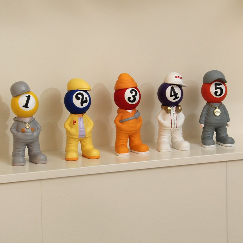wholesale room Decor modern Sculptures Creative Table Ornaments snooker gift Black Eight Billiard Hall Club Entrance Decoration