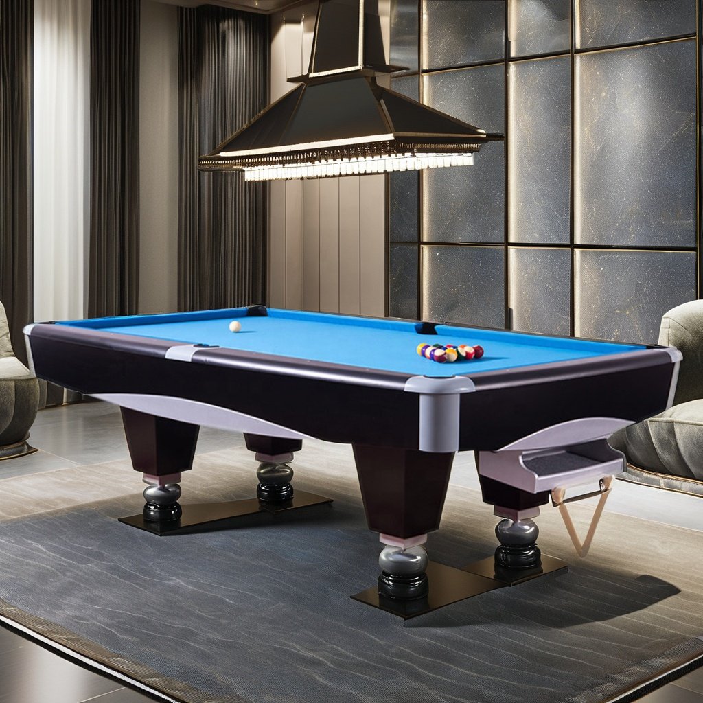 Bojue 8ft American nine ball style Wood Frame Billiard Pool Table with Four solid wood Legs