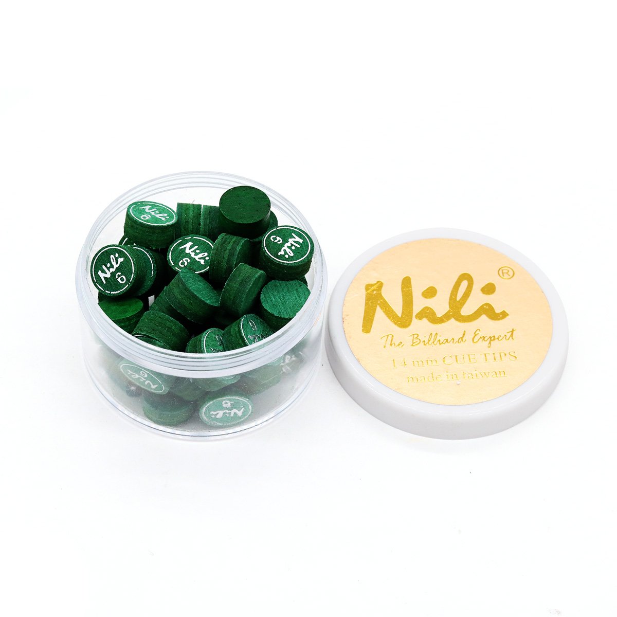 Superior Quality Green Color Original 6 Layers NILI Billiard Pool Snooker Cue Tip 14 mm