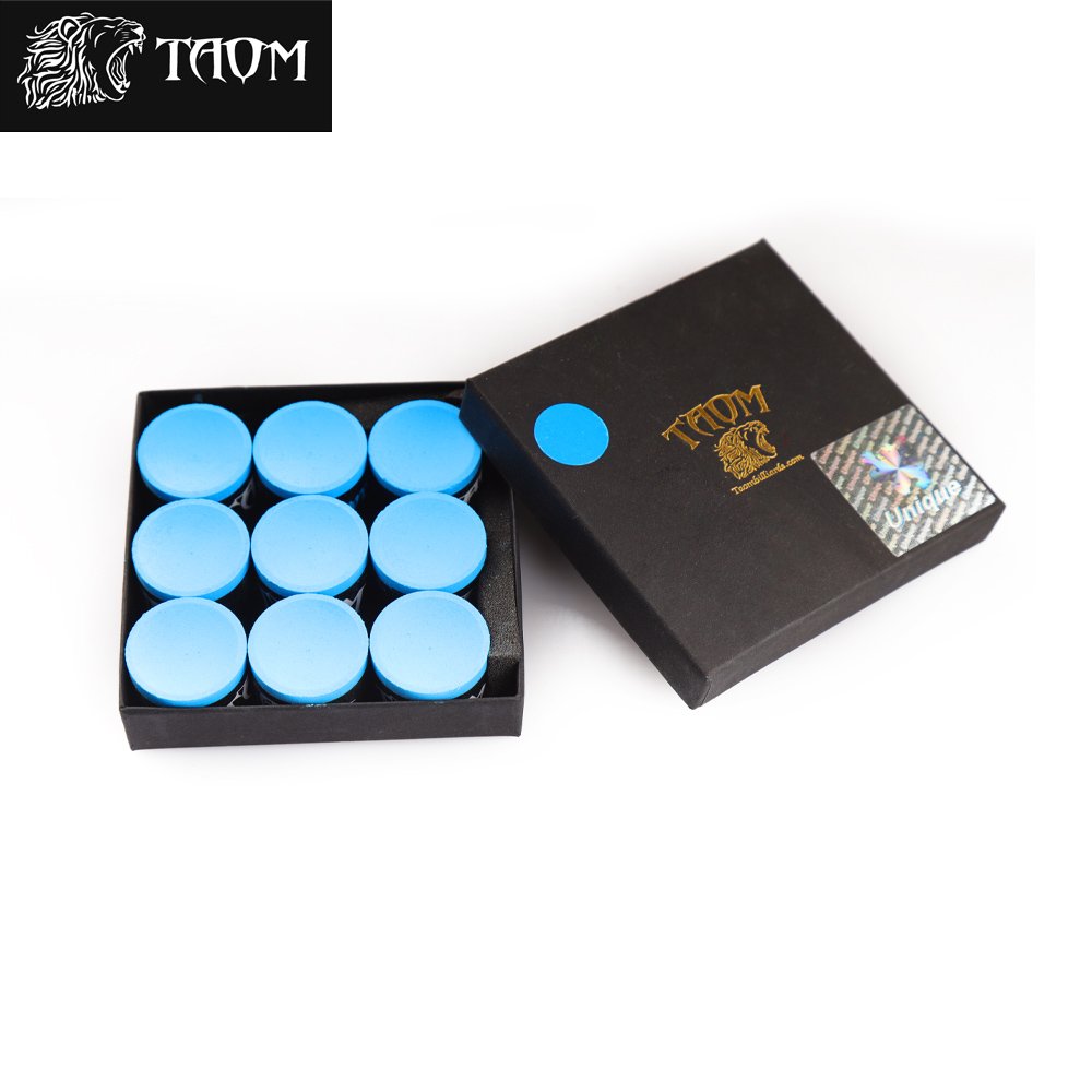 Genuine taom round chalk blue green pink professional billiard accessories