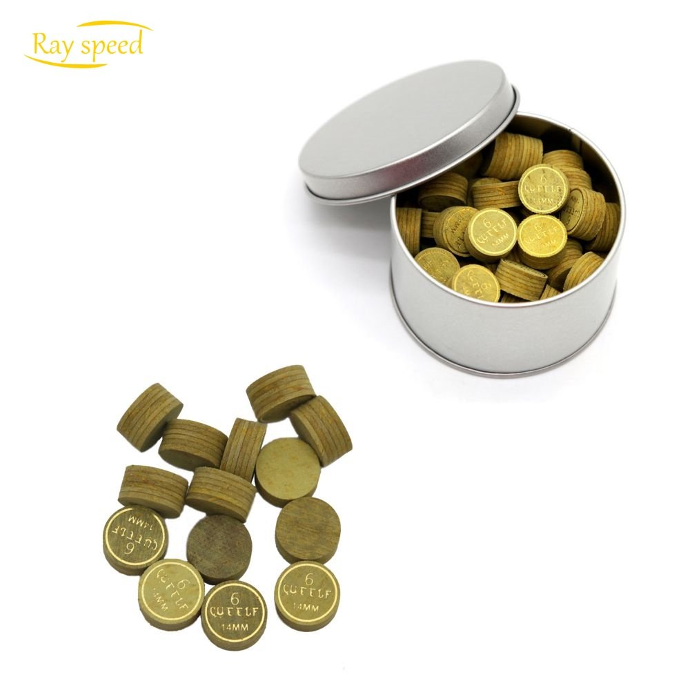 Rayspeed High Quality 6 Layers Tip Hot Sale 14mm Yellow Leather Pool Billiard Snooker Cue Accessories Tips