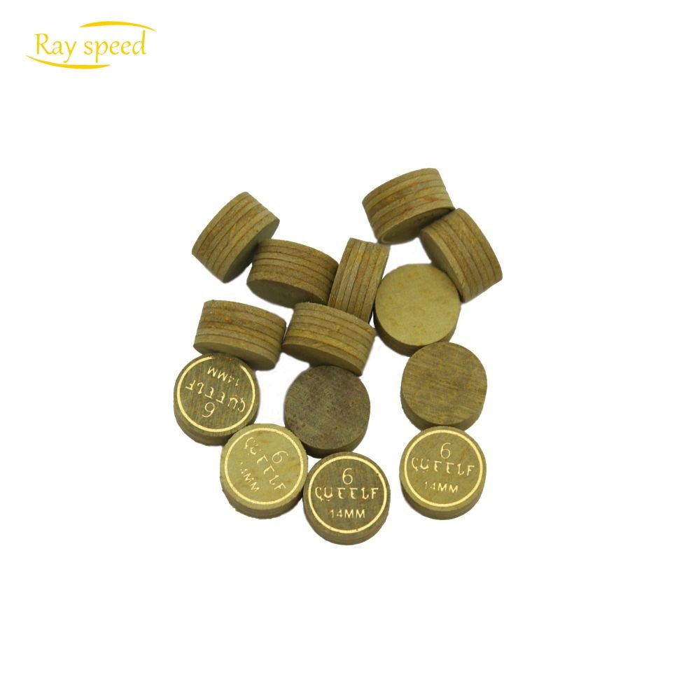 Rayspeed High Quality 6 Layers Tip Hot Sale 14mm Yellow Leather Pool Billiard Snooker Cue Accessories Tips