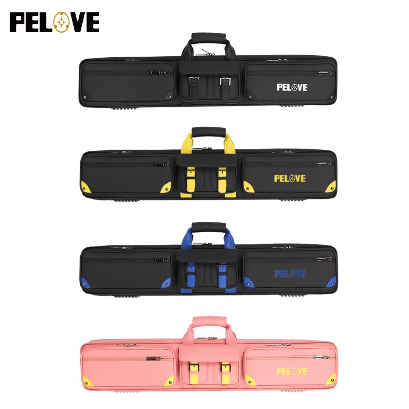 customize logo PU Leather 4x4 snooker cue case stick case High Capacity Billiard Cue Case with double shoulder strap