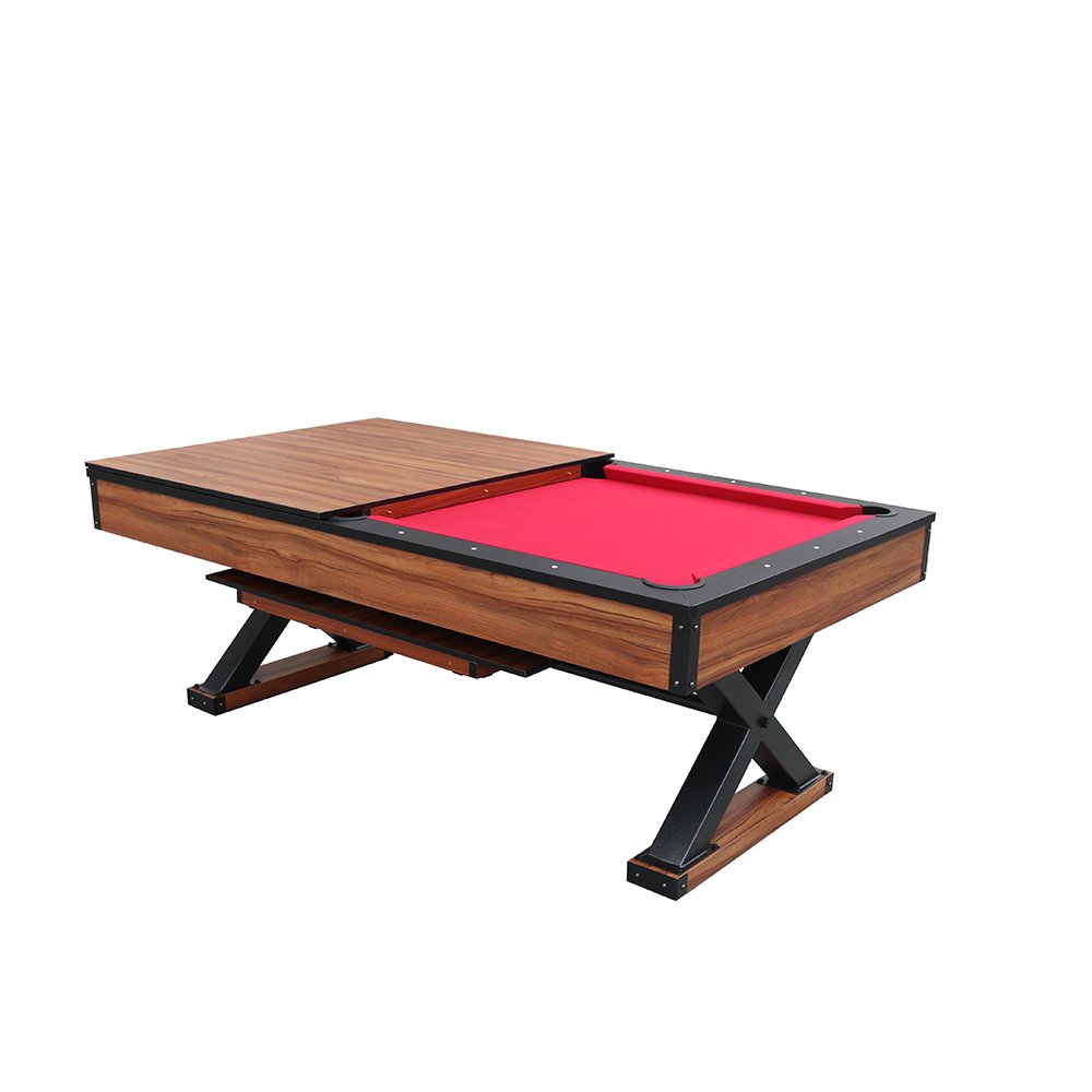 7ft Indoor Billiard Game Engineer Wood X-shape Iron Legs 3 In 1 Pool Table Multi Function, Dining Table Cover - Available