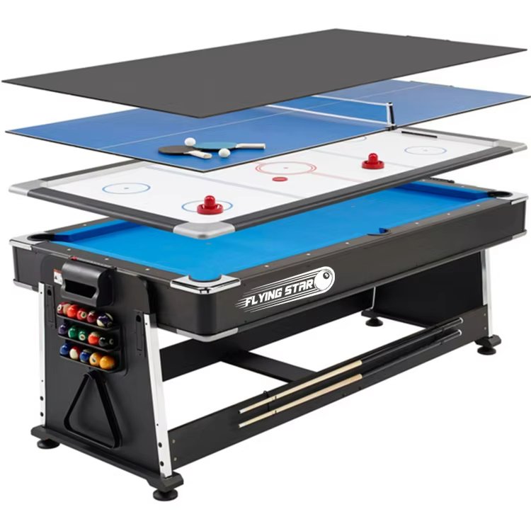 Hot-selling 7ft billiard table air hockey ping-pong functions 4 in 1 multi game table Snooker Pool table