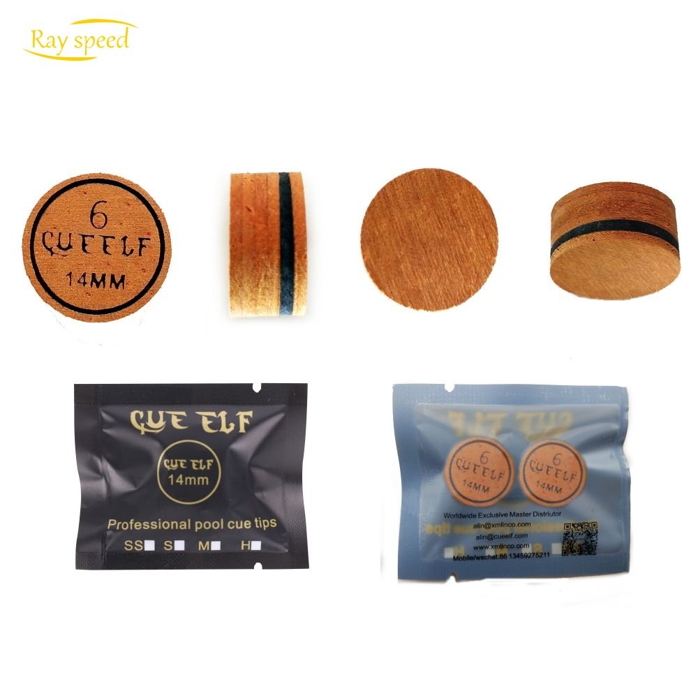 Rayspeed High Quality 6 Layers Tip Hot Sale 14mm Colorful Leather Pool Billiard Snooker Cue Accessories Tips