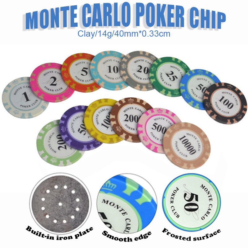 Wholesales 14 Gram 40mm Casino Monte Carlo Jetons Clay Poker Chips