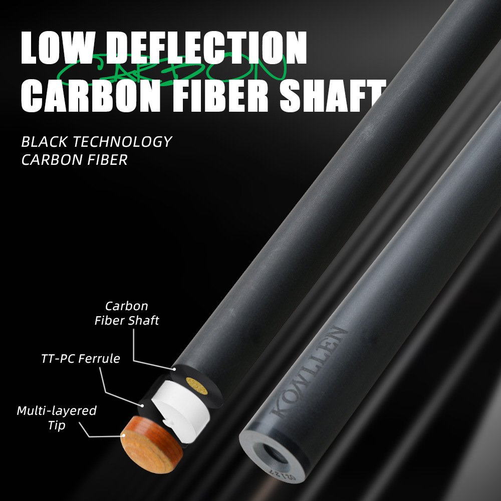 KONLLEN Wanshi Kanglun Sword Dance Swordman Billiards Big Head Private Rod Chinese Carbon Fiber Black Technology Nine Ball Rod