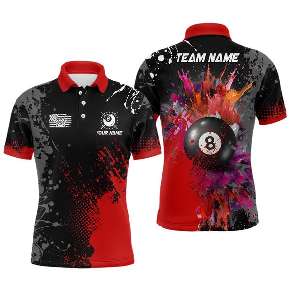 Sublimation Printing Custom Jersey Man Polo Tshirts Billiard Team Snooker Billiard Shirt 100% polyester