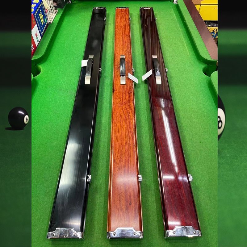 pool snooker cue case with metal corner 3 slots for 1pc 3/4 style accessories