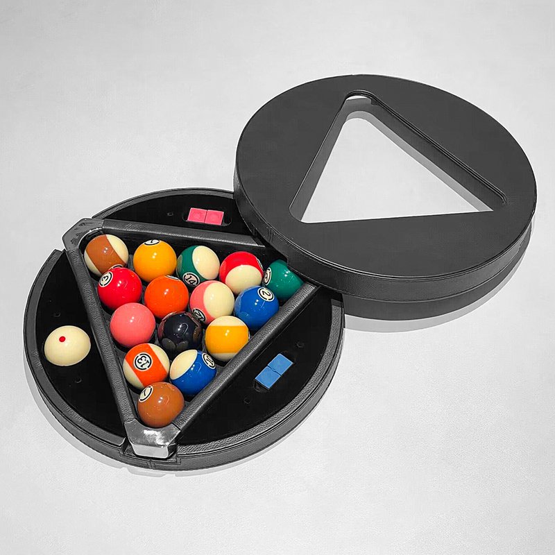 Hot-Selling Luxury Multi-Function Billiards Triangle Rack Genuine Leather Accessories for American Snooker and Pool Games