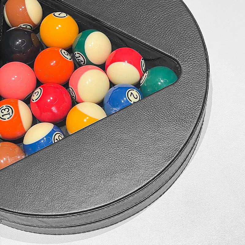 Hot-Selling Luxury Multi-Function Billiards Triangle Rack Genuine Leather Accessories for American Snooker and Pool Games