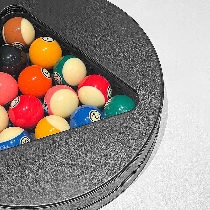 Hot-Selling Luxury Multi-Function Billiards Triangle Rack Genuine Leather Accessories for American Snooker and Pool Games