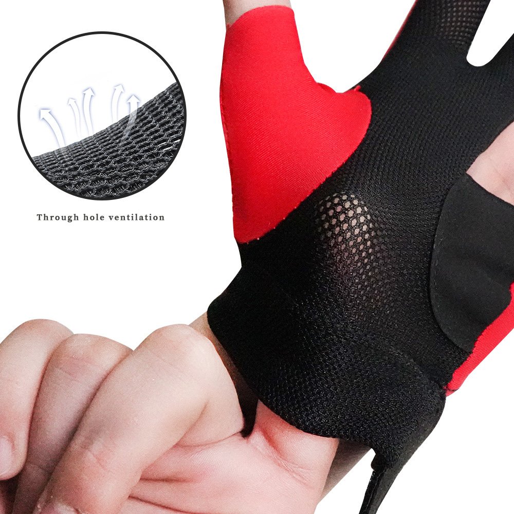 Custom Billiard Glove High Quality Breathable Non-slip 3 Finger Billiard Gloves Resistant Pool Snooker Gloves for Billiards