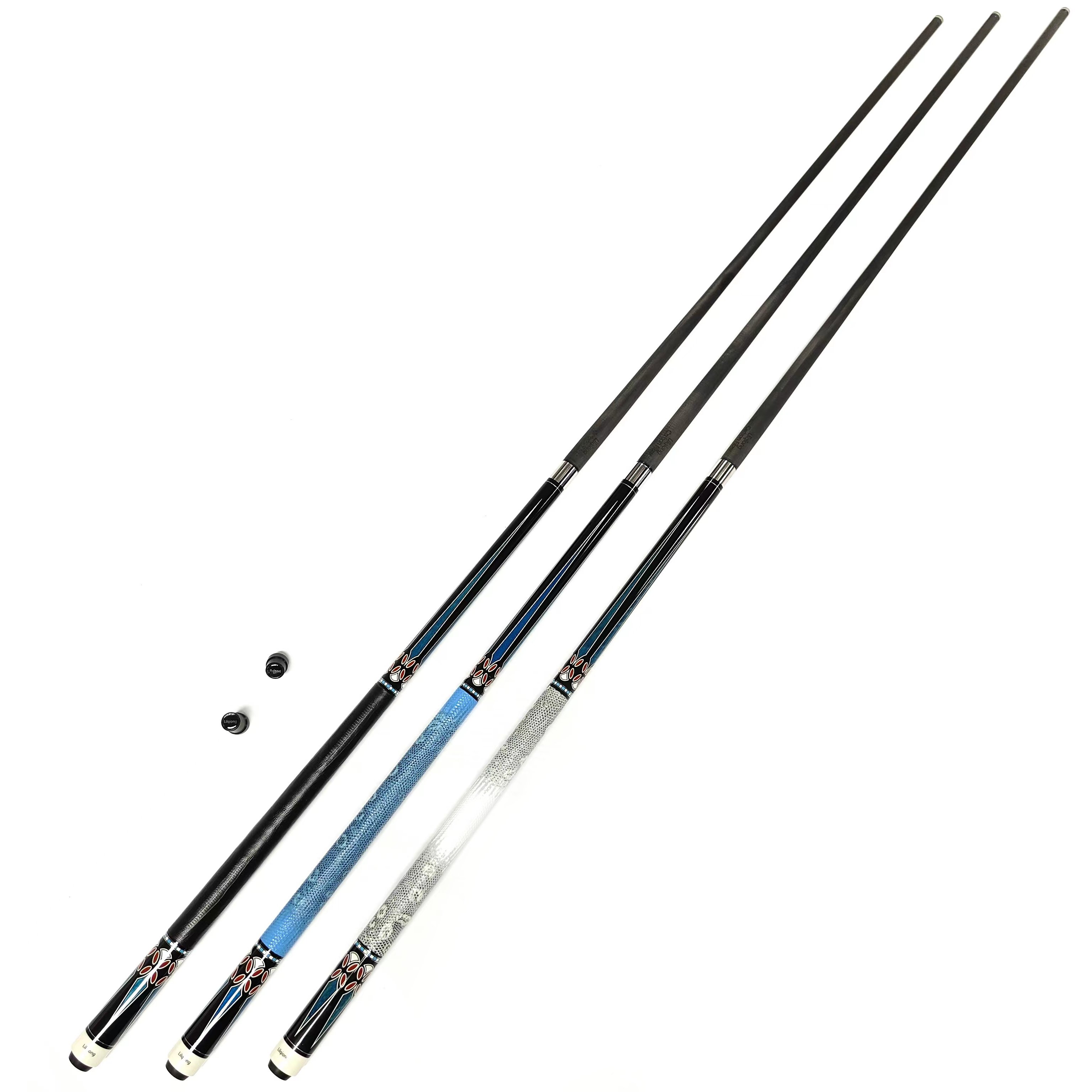 Hot Sell Superior Quality 58'' 1/2-pc Billiard Pool Cue with Carbon Fiber Forearm/Uni-Lock Joint and with Extension