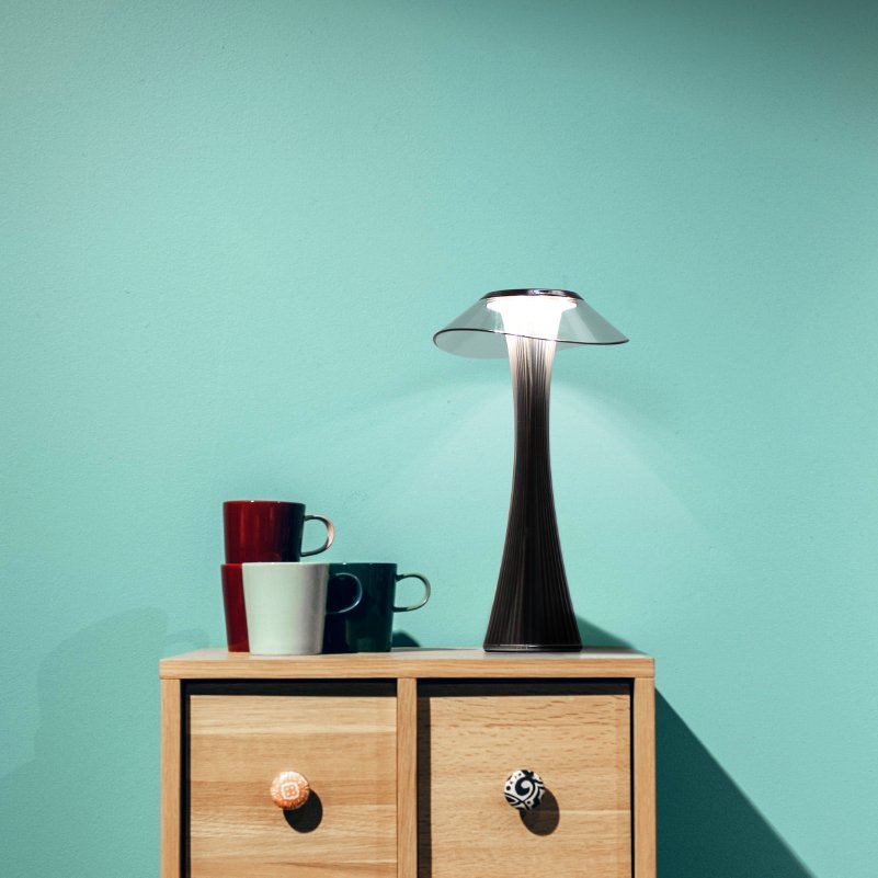 Slim style LED table lamp Mushroom Shade Desk Light Night DC 5V black color cordless table lamp touch lamp