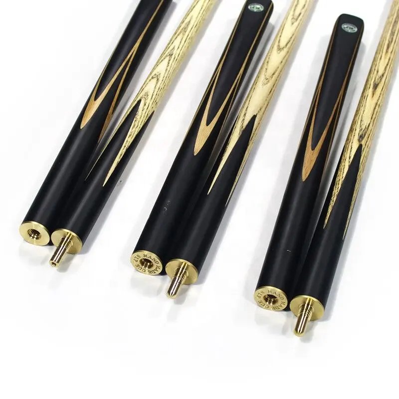3/4-pc Hand Made Snooker Cue with extension, Ash wood shaft, Ebony Butt. 9mm / 10mm tip. 19-21oz