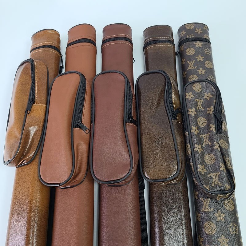 Xmlivet New colorful Cheap 2 holes PU leather Pool billiard cue case 1Butt 1shaft for 1/2 split 9 balls Billiard accessories