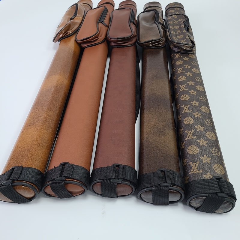 Xmlivet New colorful Cheap 2 holes PU leather Pool billiard cue case 1Butt 1shaft for 1/2 split 9 balls Billiard accessories